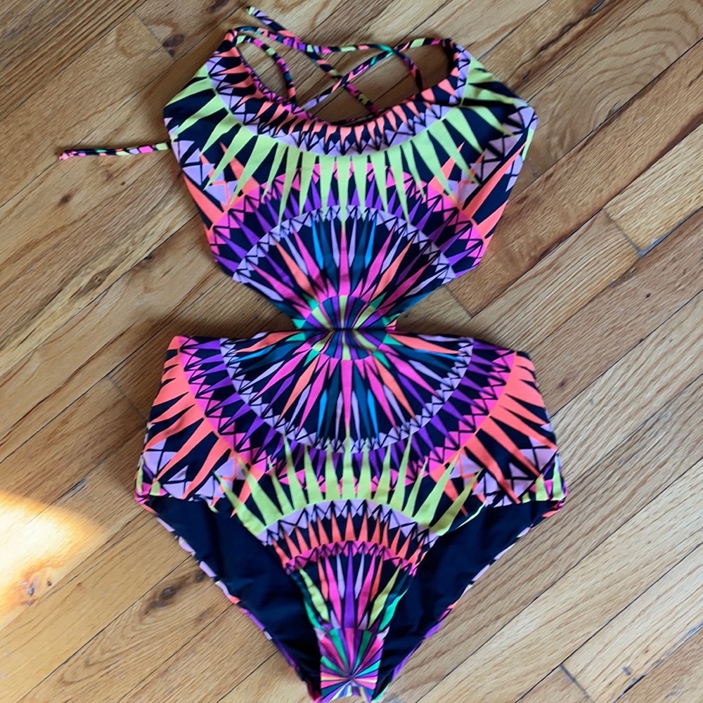 Mara Hoffman - Cosmic Fountain Lace Up One Piece Swimsuit